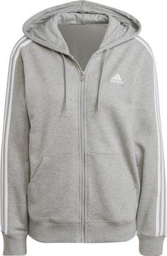 adidas ESSENTIALS 3-STREIFEN FRENCH TERRY Sweatjacke Damen medium grey heather