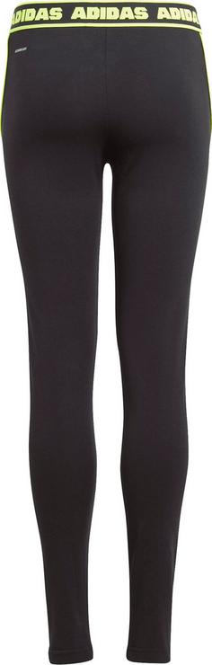 Rückansicht von adidas Leggings Kinder black-lucid lemon