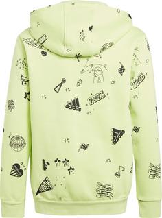 Rückansicht von adidas Sweatjacke Kinder pulse lime-black-white