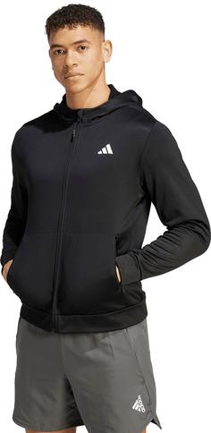 Rückansicht von adidas TRAIN ESSENTIALS SEASONAL Trainingsjacke Herren black-white