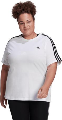 Rückansicht von adidas ESSENTIALS SLIM 3-STREIFEN T-Shirt Damen white-black