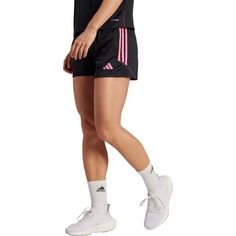 Rückansicht von adidas Tiro23 Fußballshorts Damen black-lucid pink