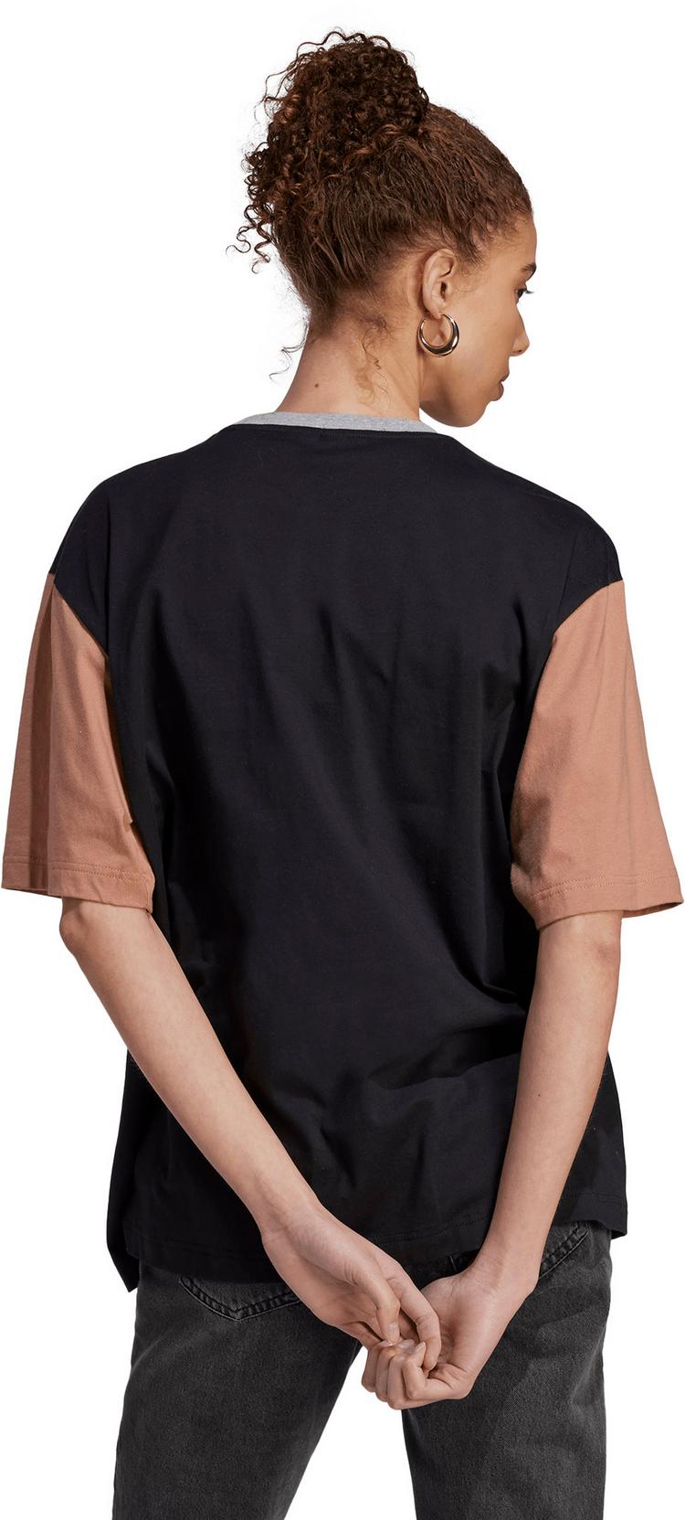 adidas adidas Boyfriend T-Shirt Damen - black-clay strata-medium grey heather-pink fusion - 1 | SportScheck