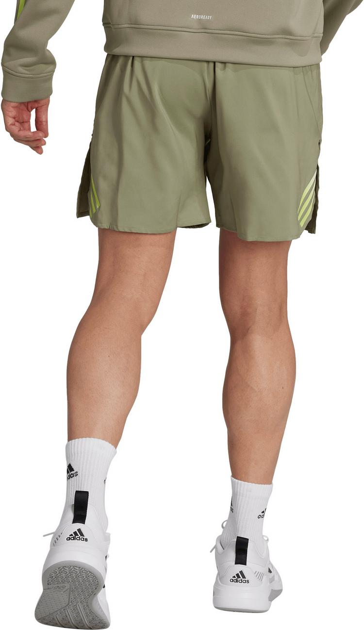 adidas adidas Train Icons 3-Streifen Funktionsshorts Herren - silver pebble-pulse lime-white - 1 | SportScheck
