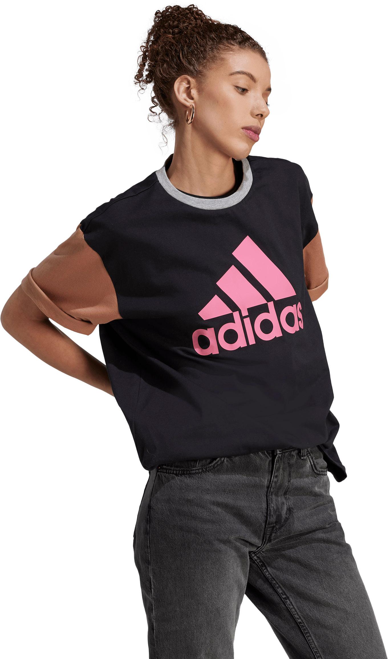 Adidas Boyfriend T-Shirt Damen black-clay strata-medium grey 