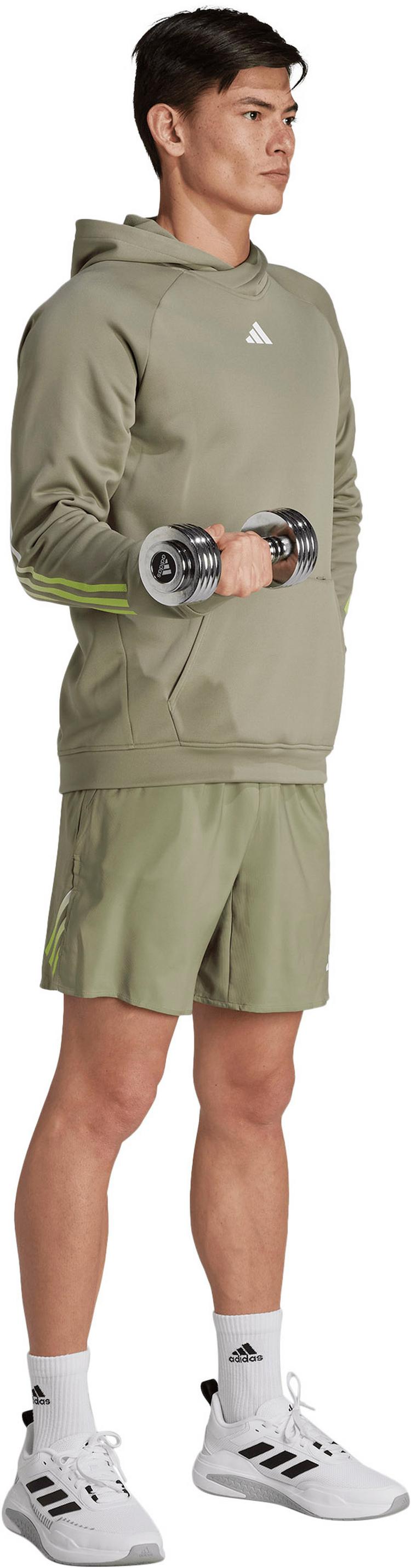 adidas adidas Train Icons 3-Streifen Funktionsshorts Herren - silver pebble-pulse lime-white - 2 | SportScheck