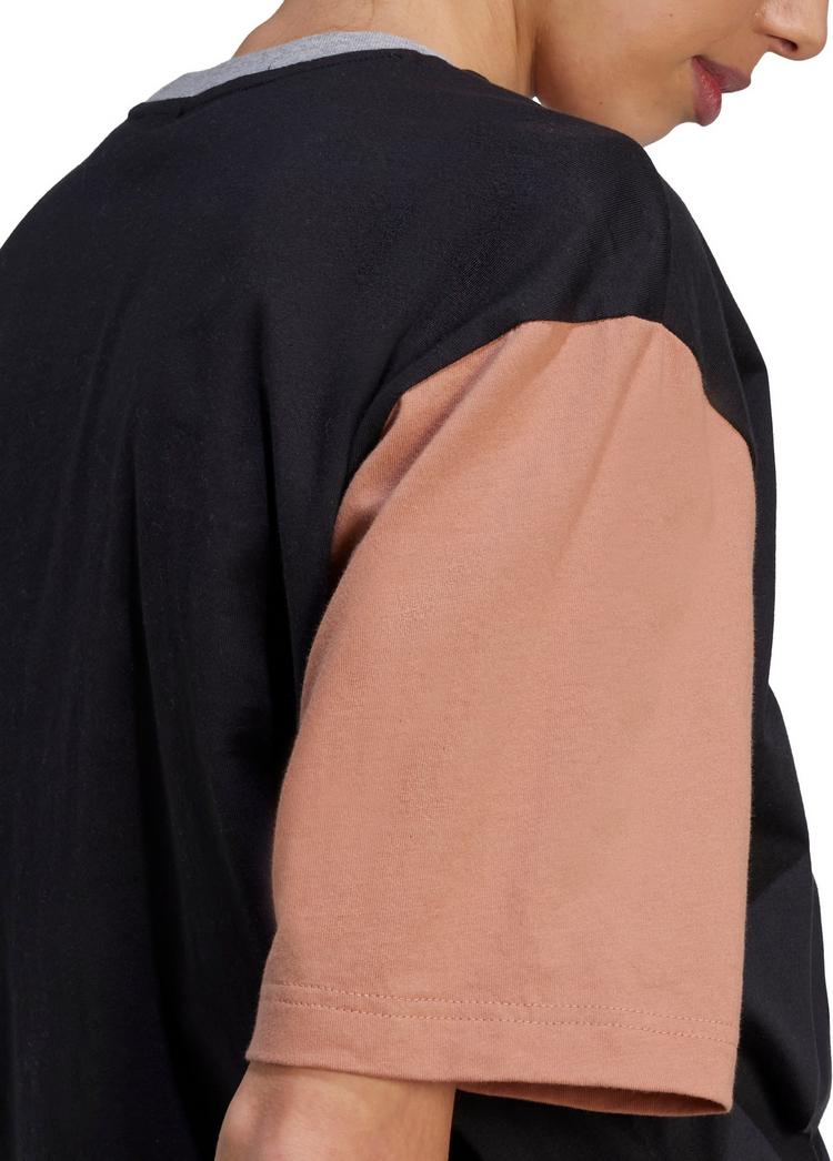 adidas adidas Boyfriend T-Shirt Damen - black-clay strata-medium grey heather-pink fusion - 5 | SportScheck