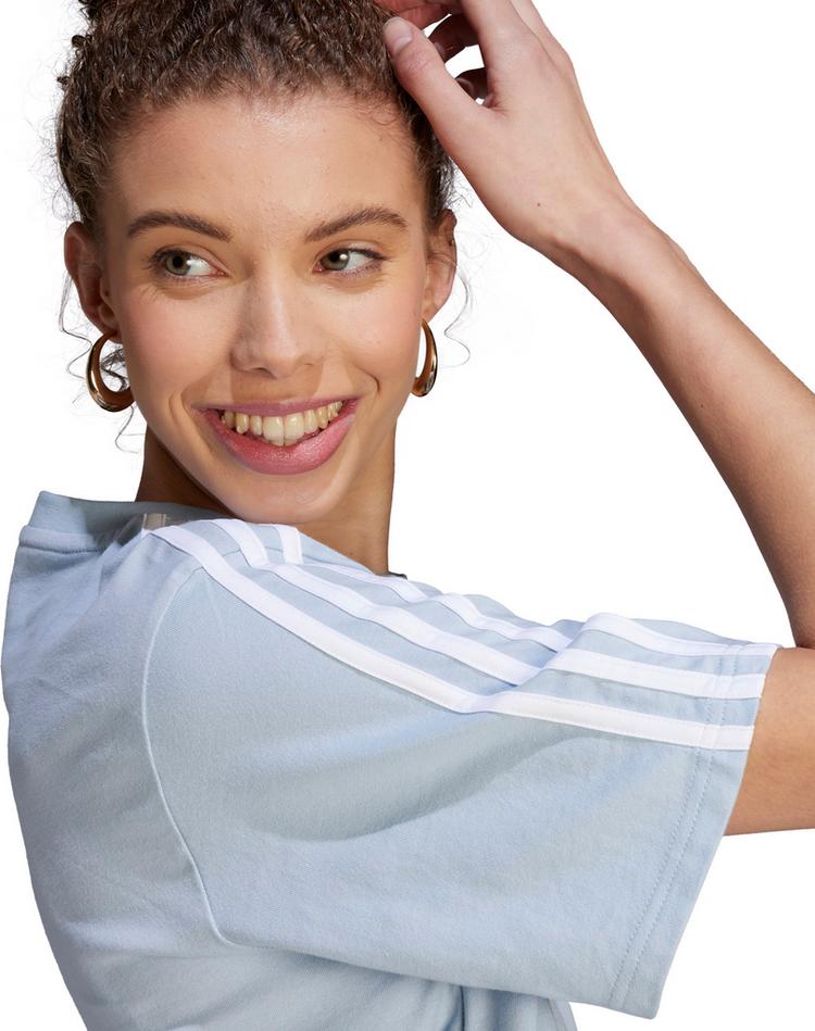 adidas adidas 3S Boyfriend Jerseykleid Damen - wonder blue-white - 5 | SportScheck