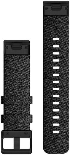 Rückansicht von Garmin Fenix 6S 20mm QuickFit Hthr Nylon Band Armband schwarz