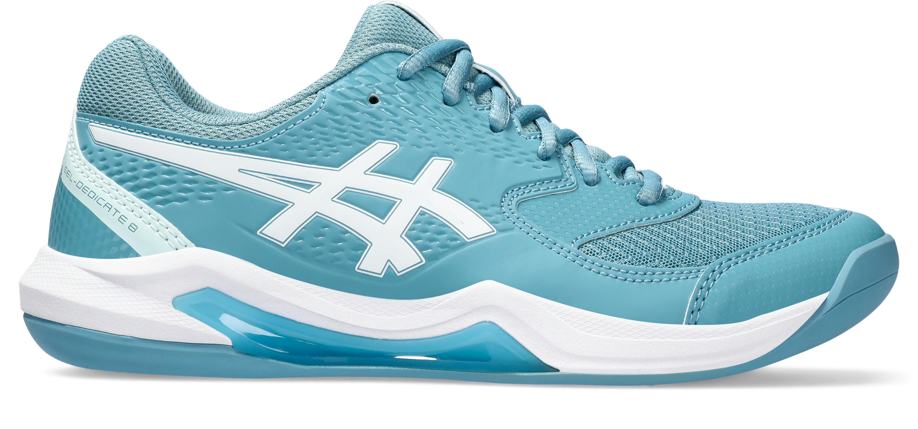 ASICS GEL DEDICATE 8 INDOOR Tennisschuhe Damen gris blue white im Online Shop von SportScheck kaufen