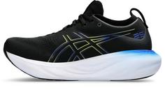 Rückansicht von ASICS GEL-NIMBUS 25 Laufschuhe Herren black-glow yellow