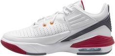 Rückansicht von Nike Max Aura 5 Basketballschuhe Herren white-vivid orange-cardinal red