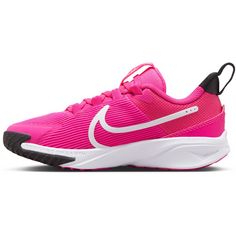 Rückansicht von Nike STAR RUNNER 4 NN PS Laufschuhe Kinder fierce pink-white-black-playful pink