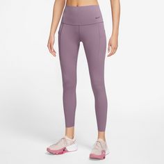 Rückansicht von Nike Dri Fit UNIVERSA 7/8-Tights Damen violet dust-black