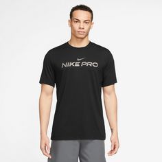 Rückansicht von Nike Dri-fit Pro Funktionsshirt Herren black