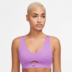 Rückansicht von Nike INDY PLUNGE CUTOUT Sport-BH Damen rush fuchsia-purple ink