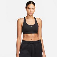 Rückansicht von Nike SWOOSH Sport-BH Damen black-white