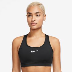 Rückansicht von Nike SWOOSH Sport-BH Damen black-white