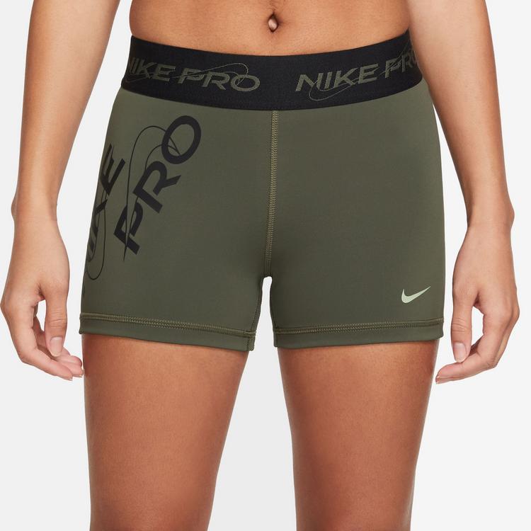 Nike Nike Pro Dri Fit Tights Damen - cargo khaki-black-honeydew - 0 | SportScheck