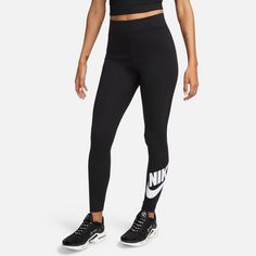 Rückansicht von Nike Sportwear Classics Tights Damen black-white
