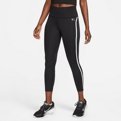 Rückansicht von Nike AIR FAST DRI FIT 7/8-Lauftights Damen black-black-white