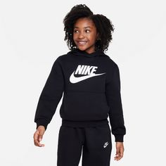 Rückansicht von Nike NSW CLUB FLEECE Hoodie Kinder black-white