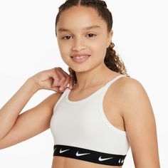 Rückansicht von Nike Dri-FIT One Sport-BH Kinder white-black