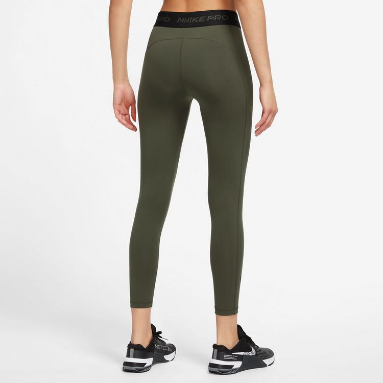 Nike Nike Pro Dri Fit Tights Damen - cargo khaki-black-honeydew - 1 | SportScheck