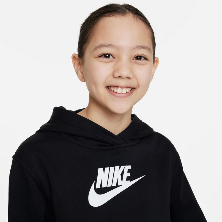 Nike Nike NSW CLUB FLEECE CROP Hoodie M&auml;dchen - black-white - 2 | SportScheck