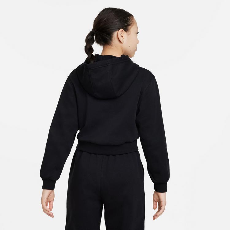 Nike Nike NSW CLUB FLEECE CROP Hoodie M&auml;dchen - black-white - 1 | SportScheck