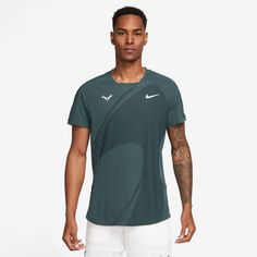 Rückansicht von Nike Rafa nadal Advantage Tennisshirt Herren deep jungle-white