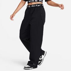 Rückansicht von Nike Air Nylonhose Damen black-white