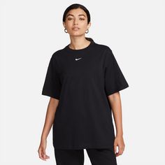 Rückansicht von Nike Essentials T-Shirt Damen black-white