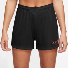 Rückansicht von Nike Academy23 Fußballshorts Damen black-white-bright crimson