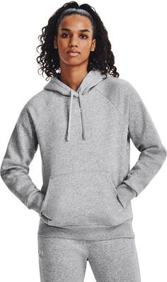 Rückansicht von Under Armour Rival Fleece Hoodie Damen mod gray light heather