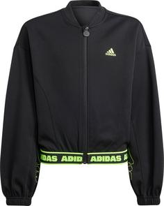 adidas CROP Bomberjacke Kinder black-carbon-lucid lemon
