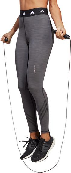 Rückansicht von adidas TECHFIT 3-STREIFEN 7/8-Tights Damen dark grey heather