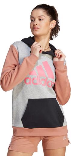 Rückansicht von adidas All Szn Hoodie Damen medium grey heather-clay strata-black-pink fusion