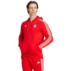 Rückansicht von adidas FC Bayern München Sweatjacke Herren red