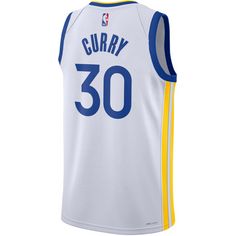 Rückansicht von Nike Stephen Curry Golden State Warriors Basketballtrikot Herren white