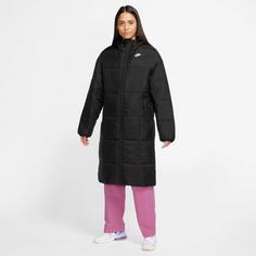 Rückansicht von Nike Essentials Steppmantel Damen black-white