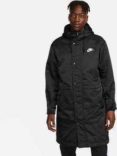 Rückansicht von Nike Club Stadium Parka Herren black-white