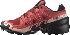 Rückansicht von Salomon SPEEDCROSS 6 Trailrunning Schuhe Damen cow hide-black-english rose