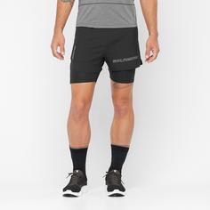 Rückansicht von Salomon CROSS Funktionsshorts Herren deep black