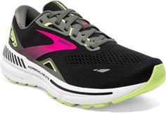 Brooks Adrenaline GTS 23 Laufschuhe Damen black-gunmetal-sharp green