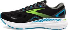 Rückansicht von Brooks Adrenaline GTS 23 Laufschuhe Herren black-hawaiian ocean-green