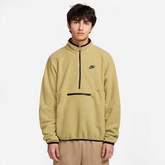 Rückansicht von Nike Club Polar Fleecepullover Herren buff gold-black