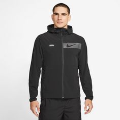 Rückansicht von Nike FLSH UNLIMITED Laufjacke Herren black-reflective silv