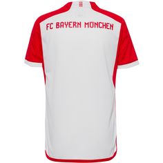 Rückansicht von adidas FC Bayern München 23-24 Heim Fußballtrikot Herren white-red