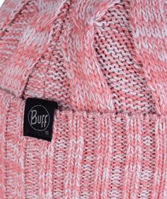 Rückansicht von BUFF Knitted Fleece Band Bommelmütze Kinder blein pale pink